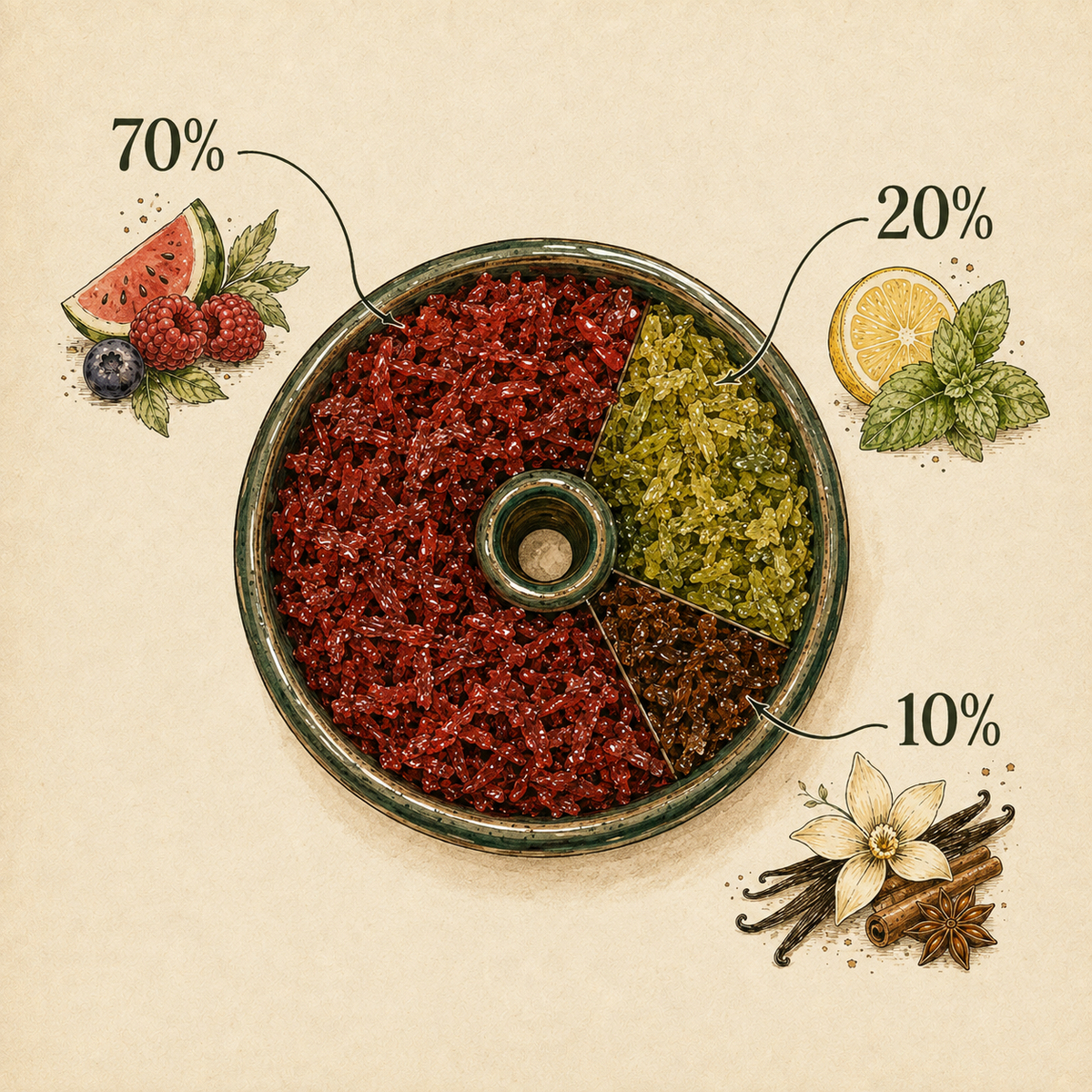 How to Mix Shisha Flavours: The 70/20/10 Rule